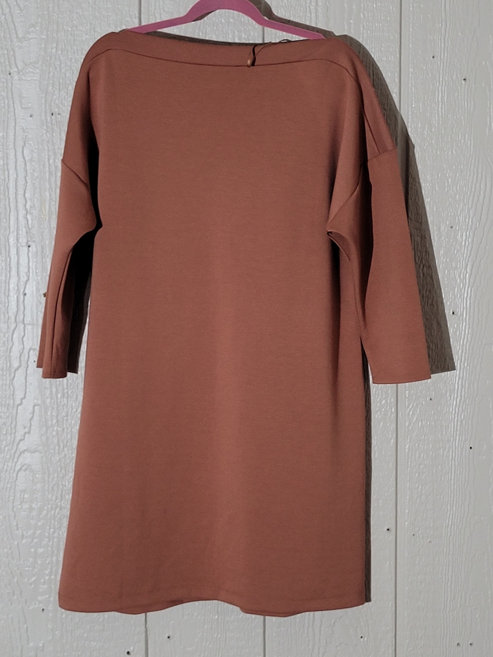 For Cynthia Midi Shift Dress in Dusty Clay